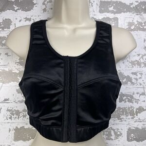 Enell Sports Bra NL100 High Impact Front Hook Closure Satin Black Size 1